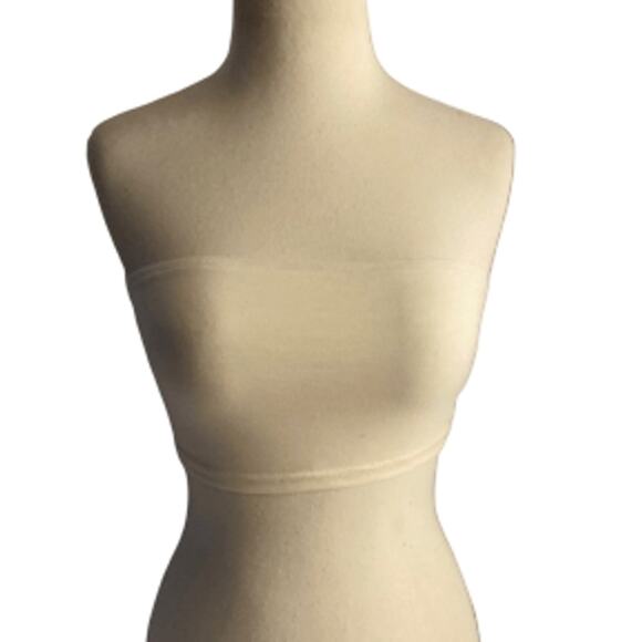 SHEIN Cream Strapless Bandeau Tube Top Minimalist XS - Picture 3 of 7